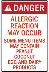 Peanut allergy sign allergic reaction may occur