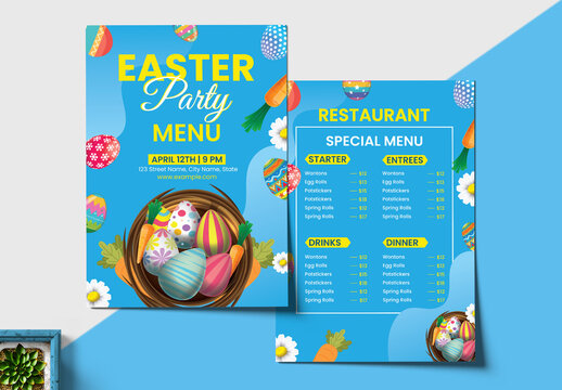 Easter Menu Flyer Layout