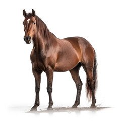 Obraz premium The bay horse isolated on white