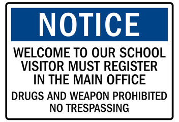 Visitor security sign