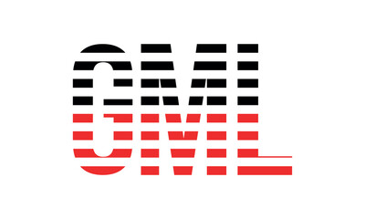 GML three initial letter iconic line negative space minimal logo design vector template. monogram, abstract, wordmark, business, typography, minimalist, brand, company, flat, modern, unique, simple