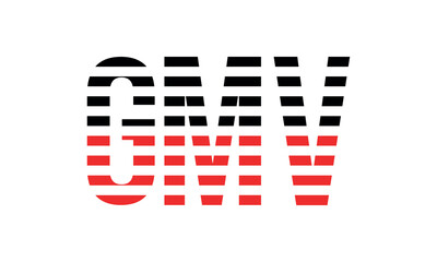 GMV three initial letter iconic line negative space minimal logo design vector template. monogram, abstract, wordmark, business, typography, minimalist, brand, company, flat, modern, unique, simple