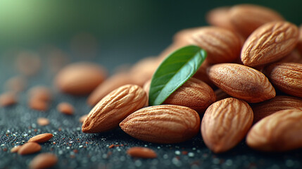 Closeup view of almond nuts.