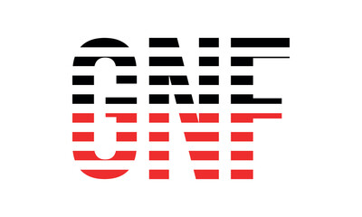 GNF three initial letter iconic line negative space minimal logo design vector template. monogram, abstract, wordmark, business, typography, minimalist, brand, company, flat, modern, unique, simple