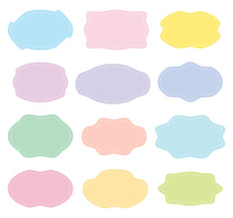 pastel colored different geometric shapes set