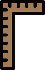 カラー作業道具単品アイコン　定規