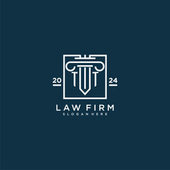 TT initial monogram logo for lawfirm with pillar design in creative square