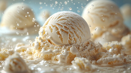 Obraz na płótnie Canvas Vanilla ice cream.