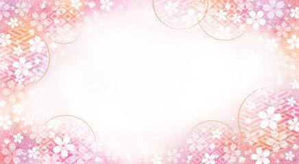 和風の桜の花の背景、ピンク系 - obrazy, fototapety, plakaty
