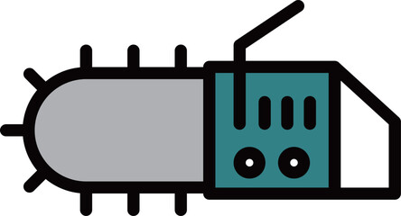 カラー作業道具単品アイコン　電動ノコギリ