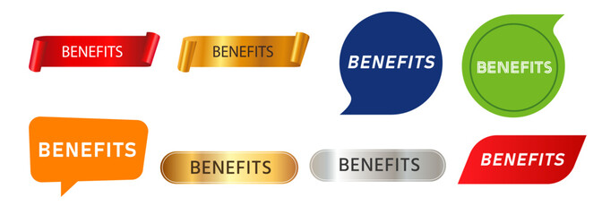 benefits speech bubble label sticker button reward profit income advantage financial