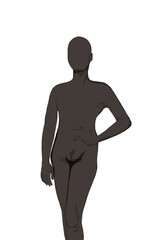 Human models without clothes with white backgrounds, for design and medical purposes