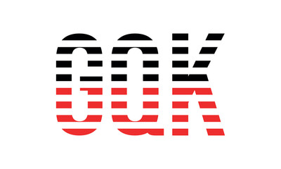 GQK three initial letter iconic line negative space minimal logo design vector template. monogram, abstract, wordmark, business, typography, minimalist, brand, company, flat, modern, unique, simple