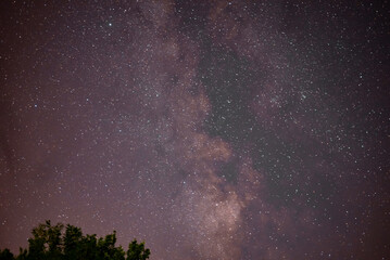 The milky way galaxy observed from a wild and dark place. Night details with the sky full of stars...