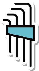 ステッカー作業道具単品アイコン　六角レンチ