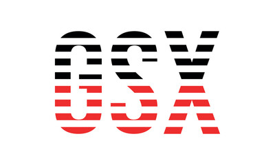 GSX three initial letter iconic line negative space minimal logo design vector template. monogram, abstract, wordmark, business, typography, minimalist, brand, company, flat, modern, unique, simple