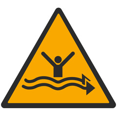 WARNING PICTOGRAM, WARNING; STRONG CURRENTS ISO 7010 - W057, SVG