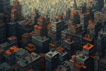 Obraz premium illustrative image of a fictive skyline. 