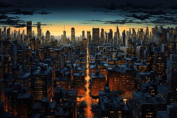 illustrative image of a fictive skyline. 