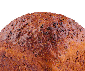 Black bread isolated on white background