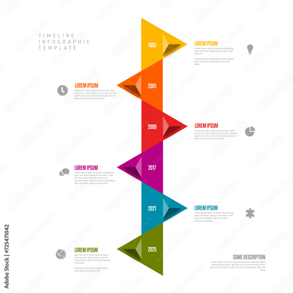 Poster simple light vertical infographic template with triangle arrows