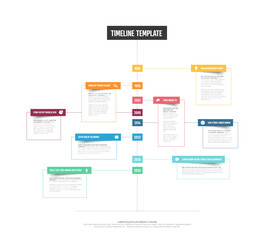 Simple vertical light timeline template with color blocks