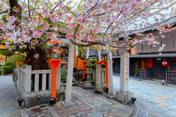 Tatsumi Daimyojin Shrine in Gion district, Kyoto, Japan