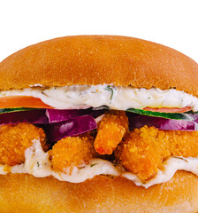 American fish burger isolated on white