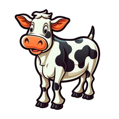 isolated cow cartoon illustration transparent background