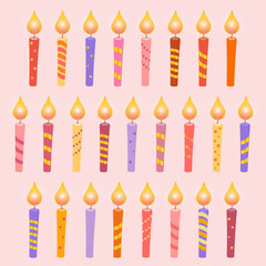 Vector birthday candles set
