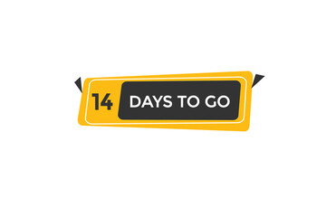 14 days to go  countdown to go one time,  background template,14 days to go, countdown sticker left banner business,sale, label button,