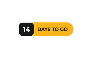 14 days to go  countdown to go one time,  background template,14 days to go, countdown sticker left banner business,sale, label button,