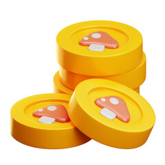 Game Coin Stack 3D Illustration