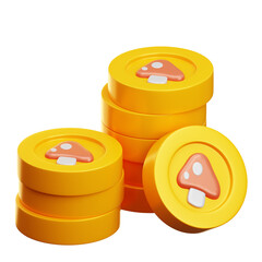 Game Coin 3D Illustration