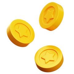 Star Coin 3D Illustration