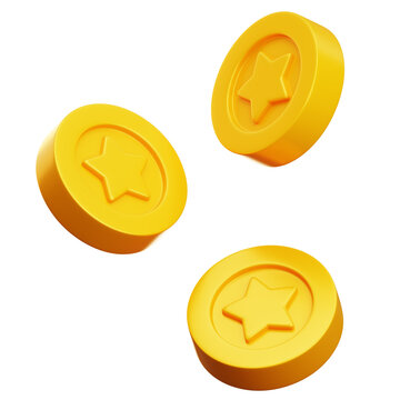 Star Coin 3D Illustration