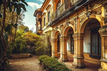 Fototapeta na wymiar Santa Cruz: Seville's Historic Architecture and Picturesque Cityscape