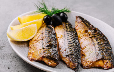 deliciously roasted mackerel on a grill