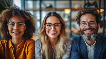 Unified portrait of a business team in formal wear