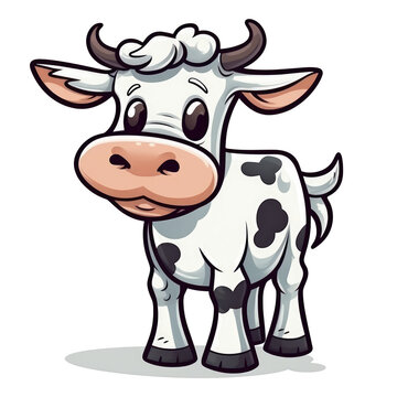 isolated cow cartoon illustration transparent background