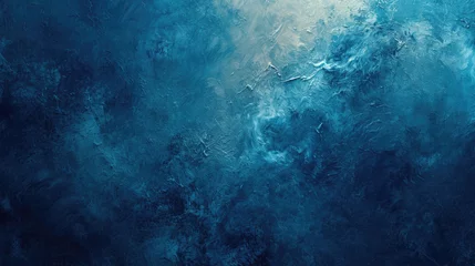 Fotobehang Blue textured background , blue grunge wall ,Dark blue rough grainy stone or concrete wall texture background. .luxury wall,Christmas background, old blue paint  © Planetz