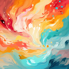 the curved wavy background of spills of thick pigment of different colors