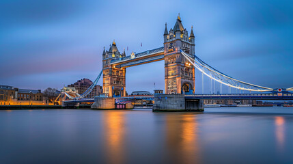 UK London Tower Bridge at dusk