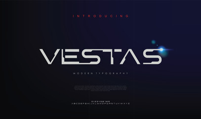 Vestas, abstract modern urban alphabet fonts typography decorative sport game technology fashion digital future creative logo design
 - obrazy, fototapety, plakaty