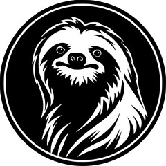 Sloth | Black and White Vector illustration