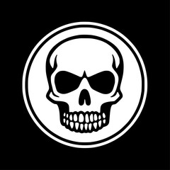 Skull - Black and White Isolated Icon - Vector illustration