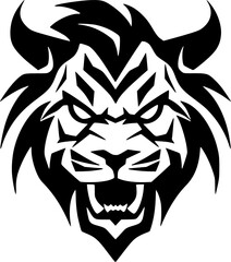 Tiger | Black and White Vector illustration