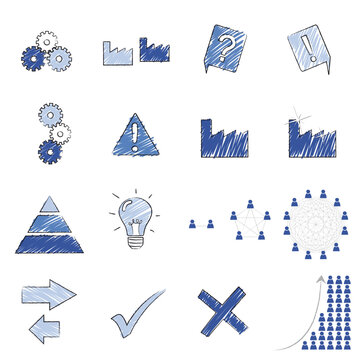 Marketing Icons f&uuml;r Visualisierungen, Metcalfsche Gesetz, Reedsche Gesetz, Soziale Medien