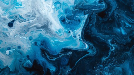 Abstract art blue paint background with liquid fluid grunge texture.   