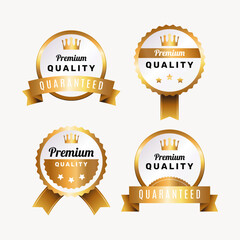 Premium, luxury golden labels, premium quality badges. - Vector.